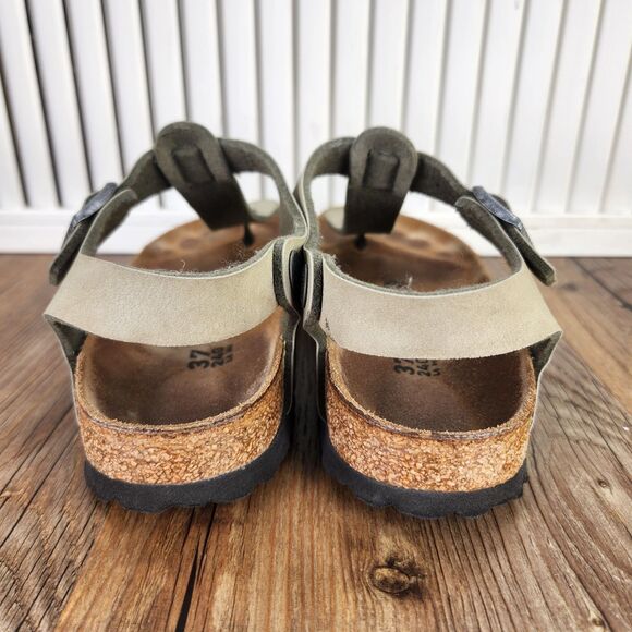 Birkenstock Kairo Thong Womens Size 6 Tan Leather Slip On Slingback Boho Sandals - Picture 4 of 9